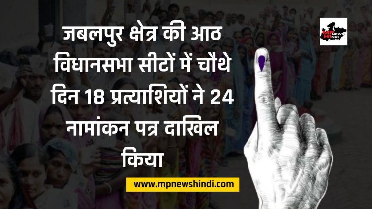 Jabalpur News: जबलपुर क्षेत्र की आठ विधानसभा सीटों में चौथे दिन 18 प्रत्याशियों ने 24 नामांकन पत्र दाखिल किया